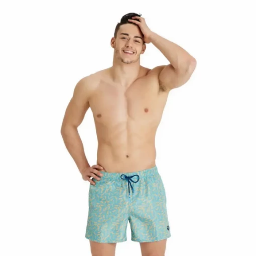 Bañador Arena Beach Short Allover Verde Hombre -Tienda Barata Nadar Equipo banador arena beach short allover verde hombre