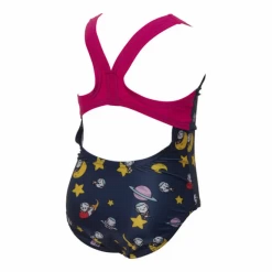 Bañador Arena Space Cats Azul Marino Rosa Amarillo Niña -Tienda Barata Nadar Equipo banador arena space cats azul marino rosa amarillo nina 1