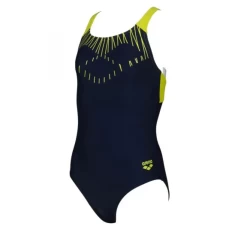 Bañador Arena Trick Marino Amarillo Niña -Tienda Barata Nadar Equipo banador arena trick marino amarillo nina 2