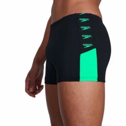 Bañador Speedo Boom Logo Splice Aquashort Negro Verde Hombre