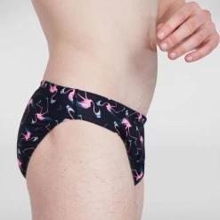 Bañador Speedo Flamingo Flare 5cm Allover Brief Negro -Tienda Barata Nadar Equipo banador speedo flamingo flare 5cm allover brief negro 2