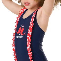 Bañador Speedo SpashMaster Frill Azul Marino Niña -Tienda Barata Nadar Equipo banador speedo spashmaster frill azul marino nina 2
