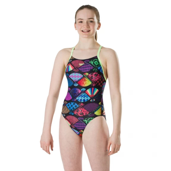 Bañador Speedo TranquilFam Negro Con Abanicos Niña 3 Bañador Speedo TranquilFam Negro Con Abanicos Niña