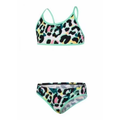 Bikini Speedo Junglespeak Allover Tie Verde Negro Niña