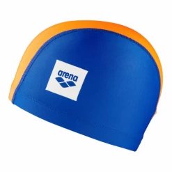 Gorro Natación Arena Lycra Unix II Azul Naranja Junior